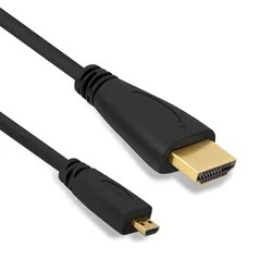 Premium Gold - Plated MicroHDMI to HDMI Cable - High - Speed, 4K, 3D, and Ethernet Support - 0.3m