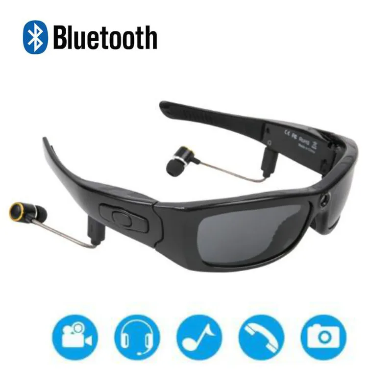Мини-видеокамеры умные очки Спортивная камера HD1080P Bluetooth Музыка солнцезащитные