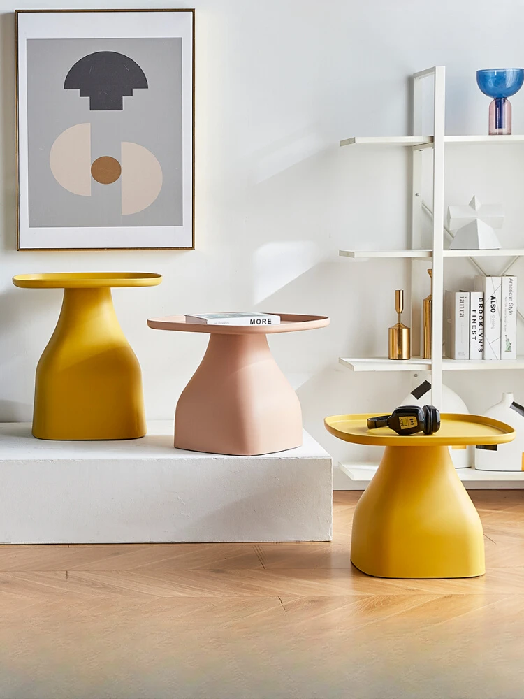

Nordic small unit square tea table, simple and creative living room, internet red ins, plastic edge table, balcony