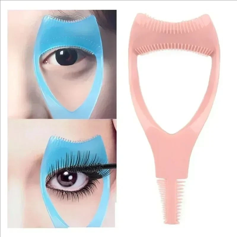 MJ Eyelash Tool 3 in 1 Makeup Mascara Shield Guard Curler Applicator Comb Guide Card Makeup Tool Beauty Cosmetic Tool 3 Color