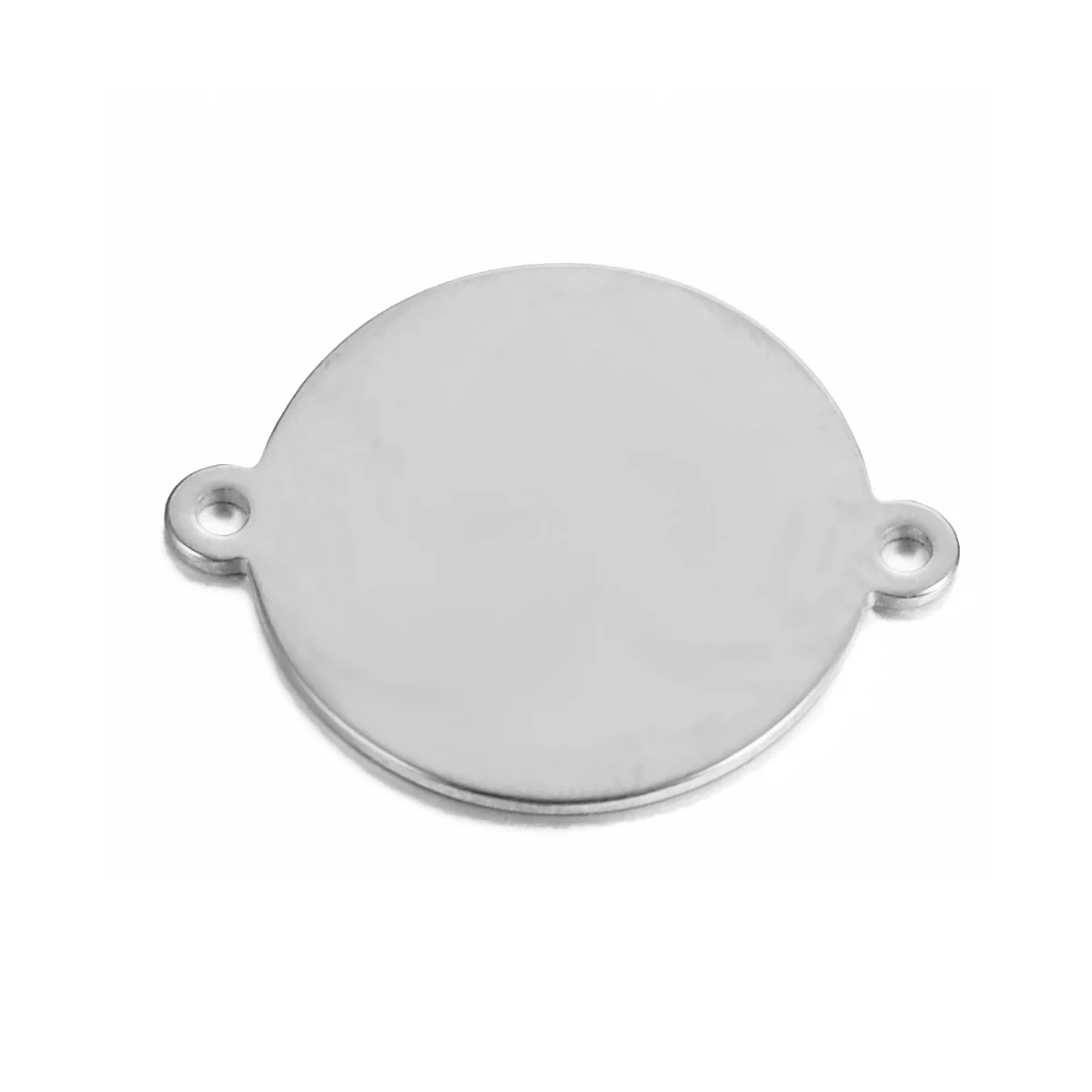 20-Piece Gold Stainless Steel Round Blank Stamping Tags with Dual Loops
