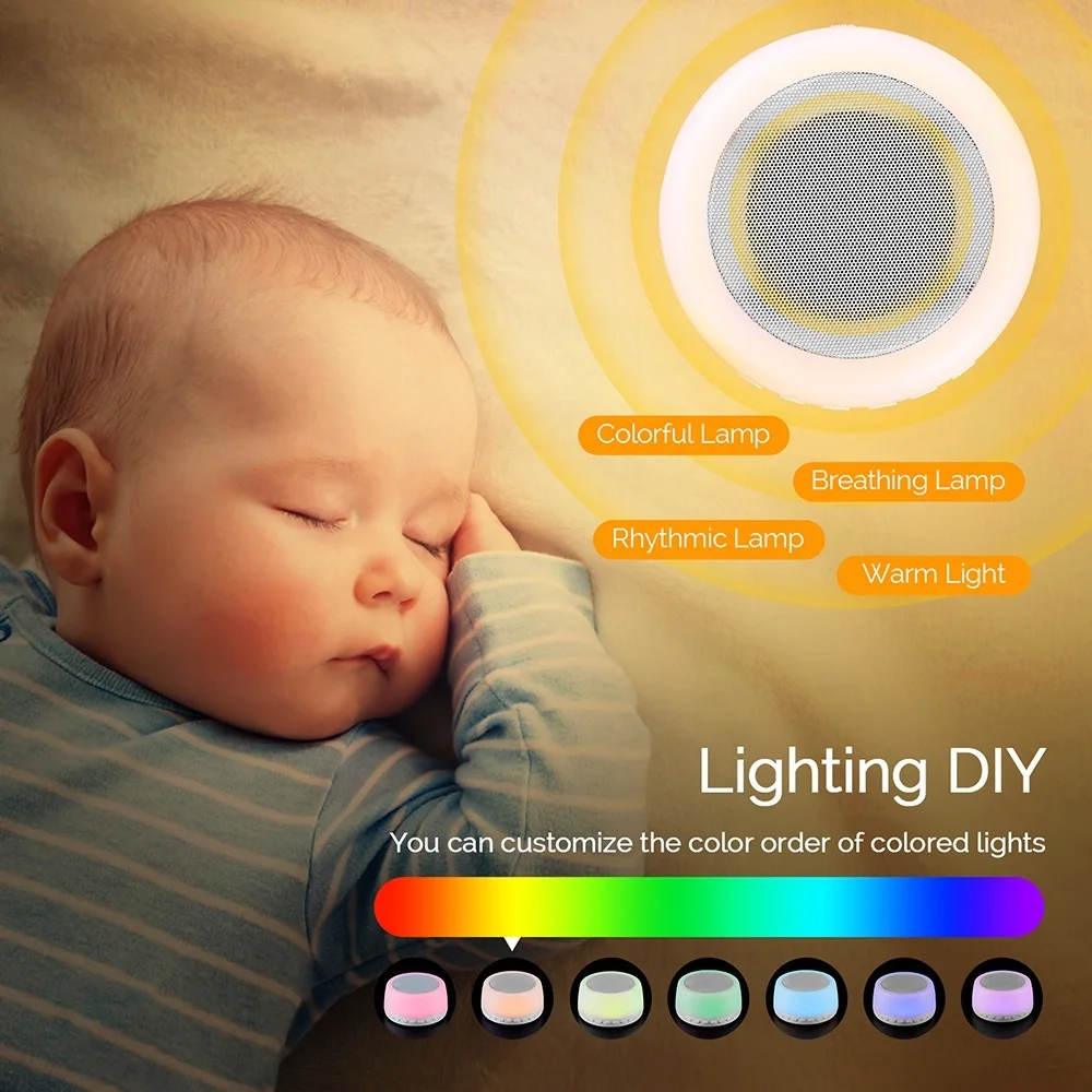 32 Natural Sounds White Noise Machine Sleeping Colorful Night Light Baby Sleeping Sound Machine Sleep Aid Noise