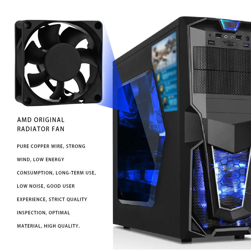 Cooling Fan Computer CPU Cooler Laptop Desktop Cooling System 7cm Gaming Computer Accessory