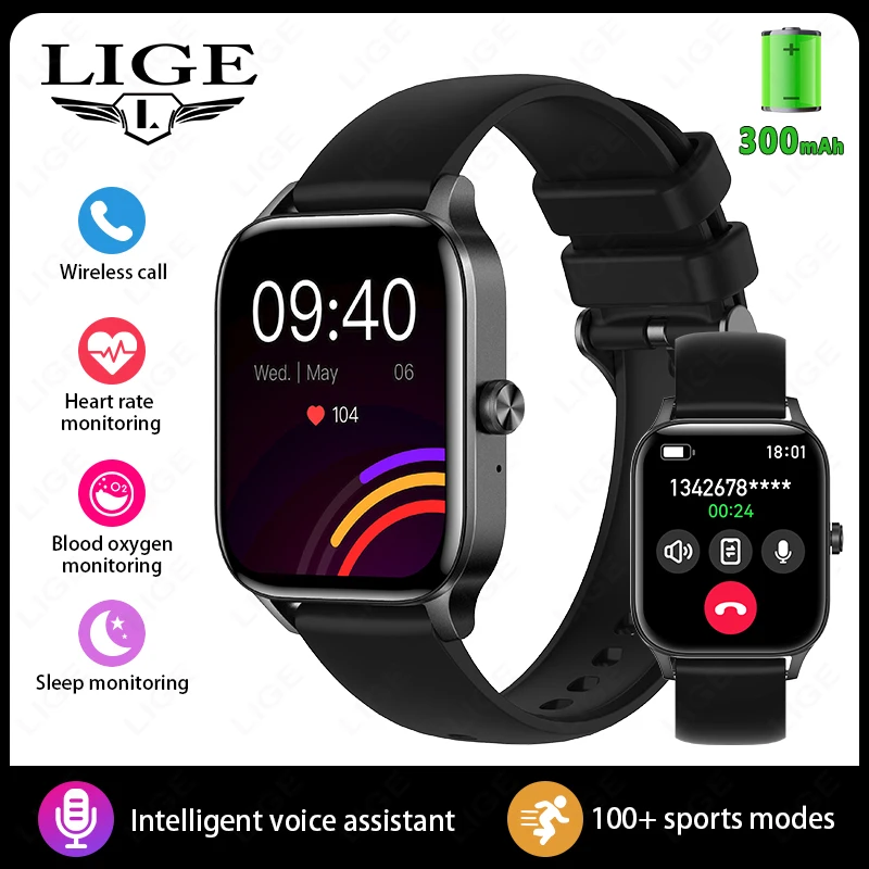 LIGE Fashion Smart Watch Women 1.85” HD Screen Custom Watch Face Women’S Health