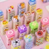3 Piece Cartoon Cute Crystal Clamp Rubber Mini Eraser Set Novelty Stationery 3