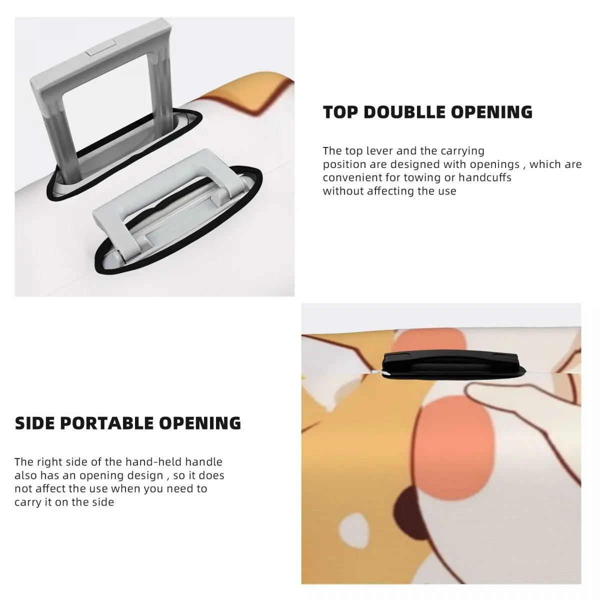 Kawaii Anime Shiba Inu Suitcase Cover cute manga aesthetic Practical Travel Protection Luggage Accesories Holiday 4