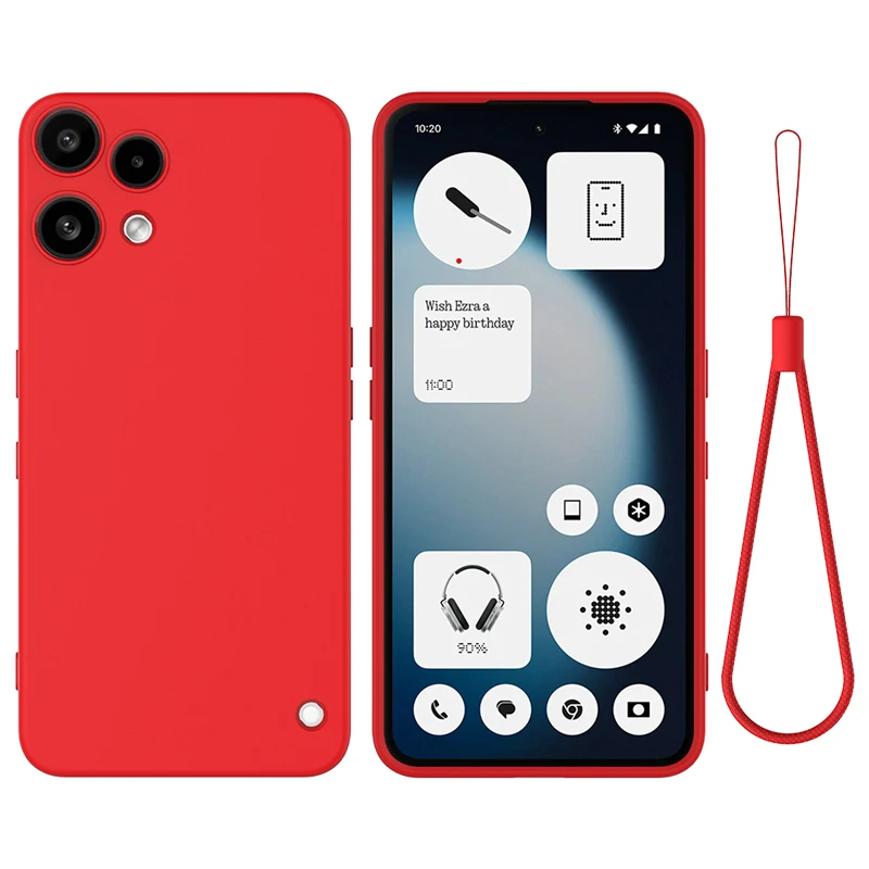 Premium Liquid Silicone Strap Case with Flocking Interior for Nothing Phone 3A Lite