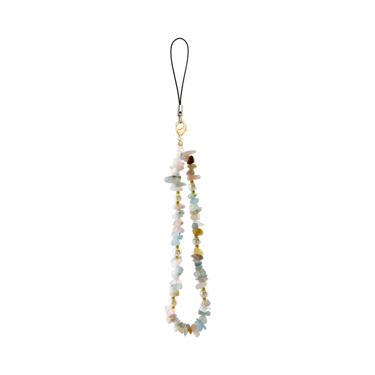 Handmade Bohemian Gemstone Pearl Phone Lanyard Accessory