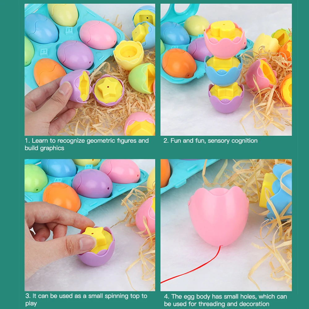 Smart Matching Egg Toys Shape and Colour Early Education Toy Puzzle Building Blocks for Children