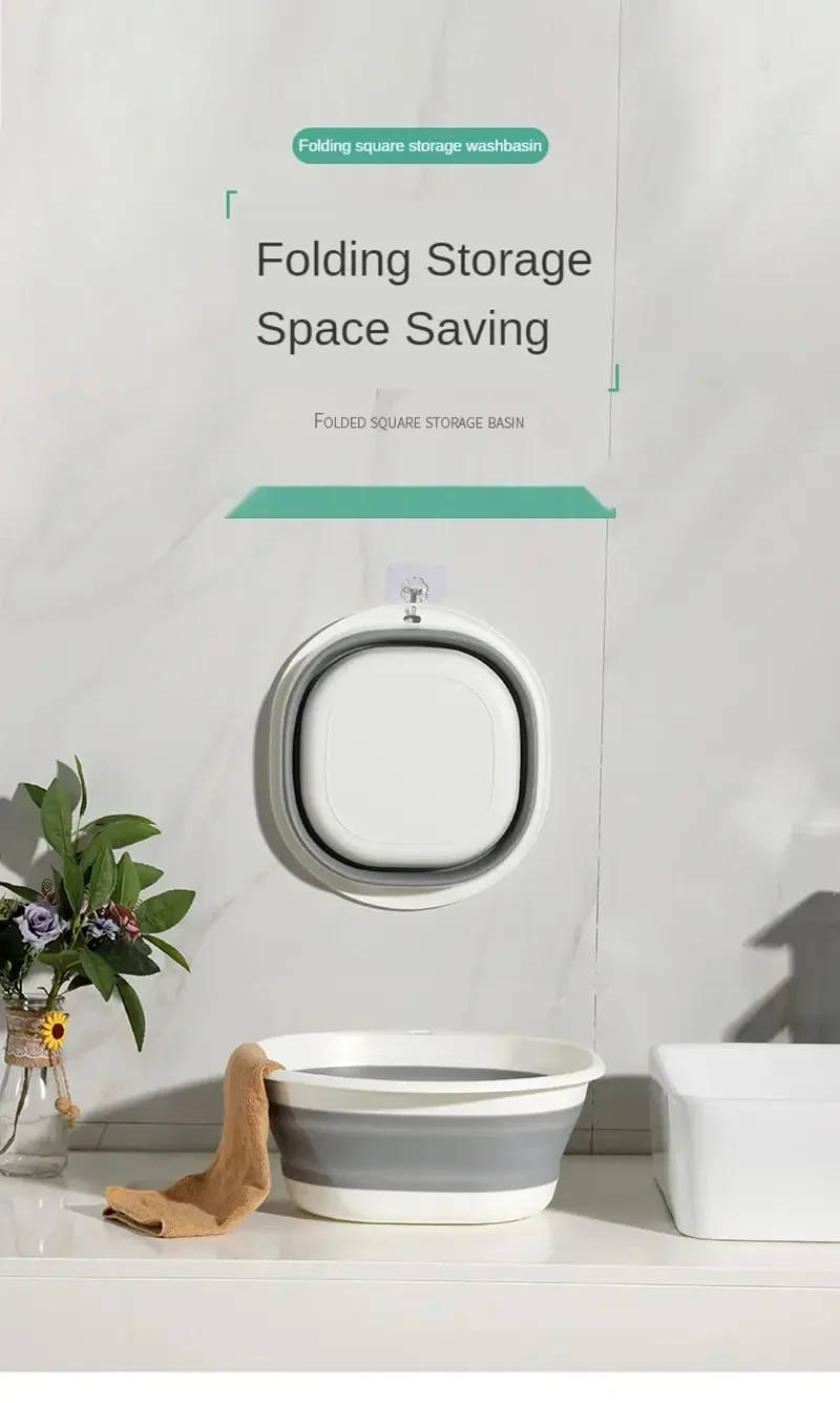 Description Picture 4 of itemPlastic Folding Basins Portable Wash Basins Folding Laundry Tub Adult Baby Bath Basin Bathroom Kitchen Accessories Wash Basin