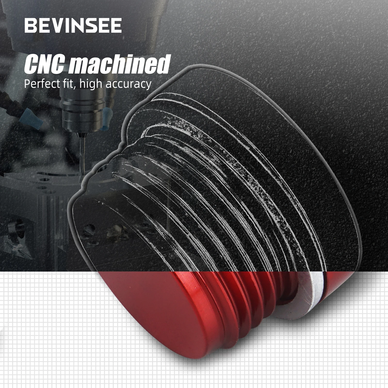 BEVINSEE Aluminium Oil Thermostat Housing Plugs & Lid Cover for BMW N54 N55 S55 for BMW E90 E92 335i E82 E88 135i E60 F10 535i engine compartment panel