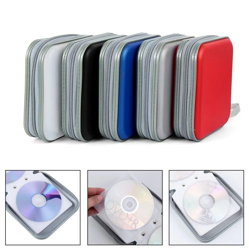40 디스크 비디오 미디어 홀더 지갑형 앨범 보관 슬리브 CD DVD 케이스 정리함 양면