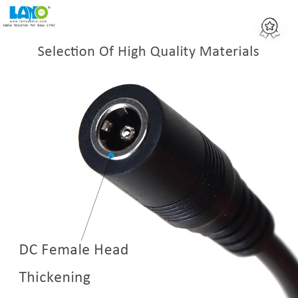 【LANO】블랙 1m/2m/3m DC5.5x2.1mm 암-오픈 엔드 전원 연장 케이블 20AWG DC5521 LED 조명 카메라 DIY 프로젝트 DVR용