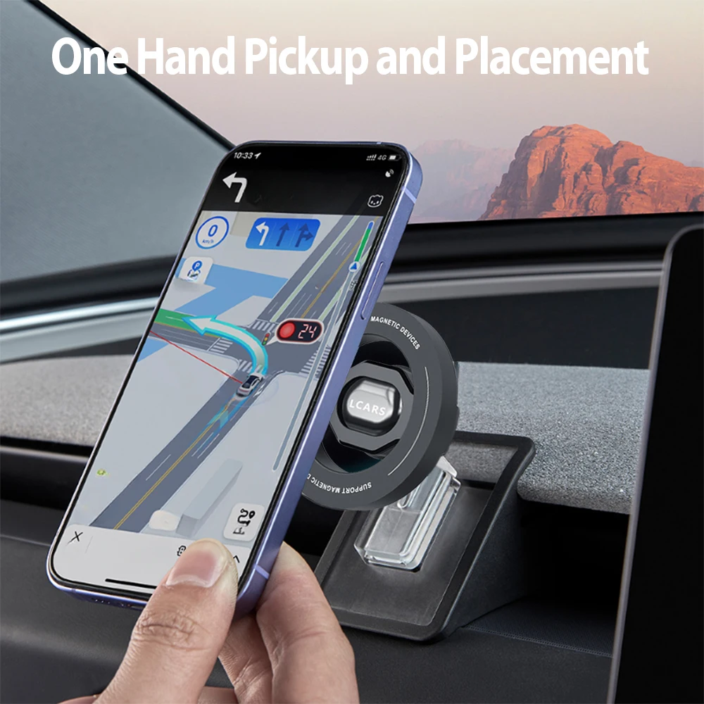 Magnetic Phone Holder for Tesla Model 3 Highland 2024 & Model Y Launch 2025 Anti Vibration Car Mount Bracket Car Accessory