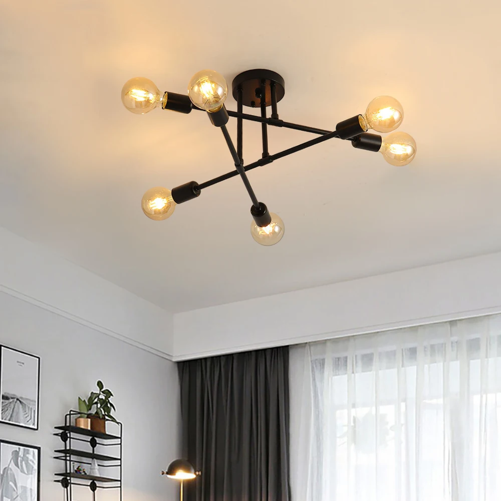 Modern Industrial Iron Ceiling Pendant Lamps E27 Nordic Minimalist  Chandelier Home Living Room Decor Indoor Lighting Luminaire - AliExpress, image size:1000x1000