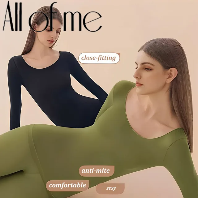 Sous-vêtement thermique femme vêtements d'hiver sans couture épais Double couche Lingerie chaude femmes ensemble de vêtements thermiques femme 2 pièces 1