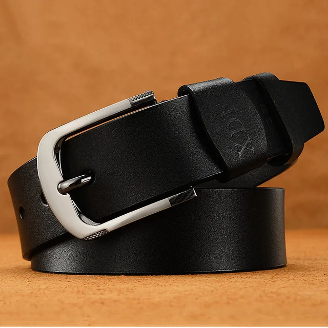 Retro Leather High Quality Buckle Jeans Pin Buckle Man Belts Business Cowboy Casual Male Fashion Designer Belt for Men black men black