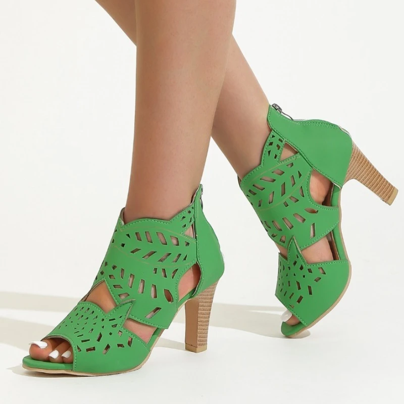 

Women's Shoes on Sale 2023 High Quality Fish Mouth Women's Sandals Summer Hollow Out Beach Sandals Female Open Toe Chunky Heels