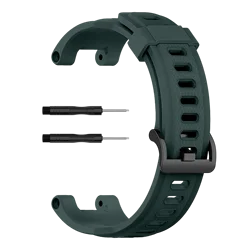 Soft Silicone Sport Strap with Breathable Design and Screwdrivers - T - Rex 1 (Deep green)