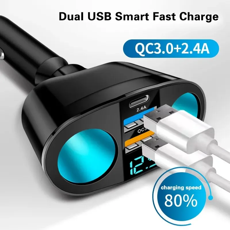 Car Fast Charger Adapter PD QC3.0
