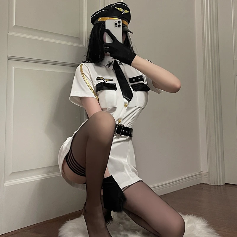 Sexy Women\'s Police Officer Uniform Halloween Carnival Fancy Party Dress Cosplay Costume Exquisite Lingerie Set Fashion Clubwear