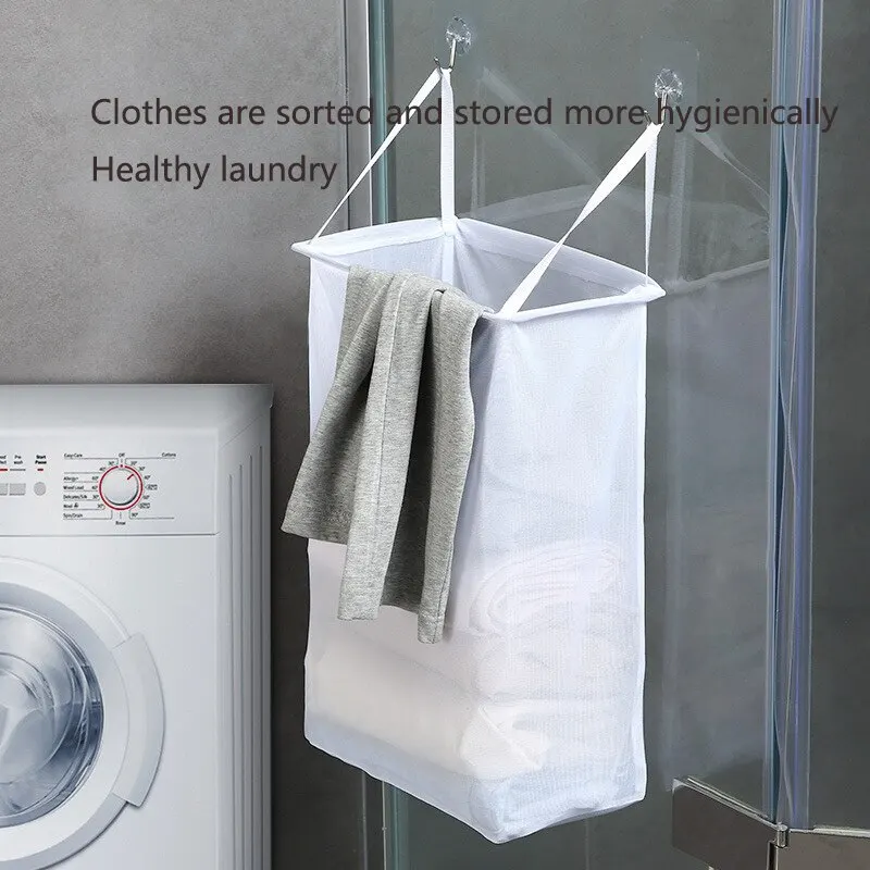Laundry Basket Wall-mounted Dirty Clothes Basket Home Laundry Basket No Punching And Pasting Storage Bathroom Storage