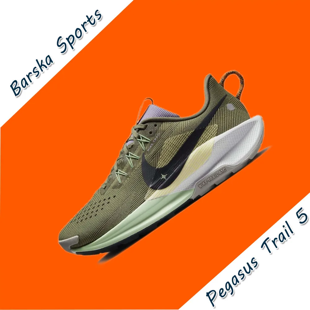 Nike Pegasus Trail 5 Low Men's and Women's Sneakers running shoes Lightweight cushioning running shoes Comfortable and wearable army green