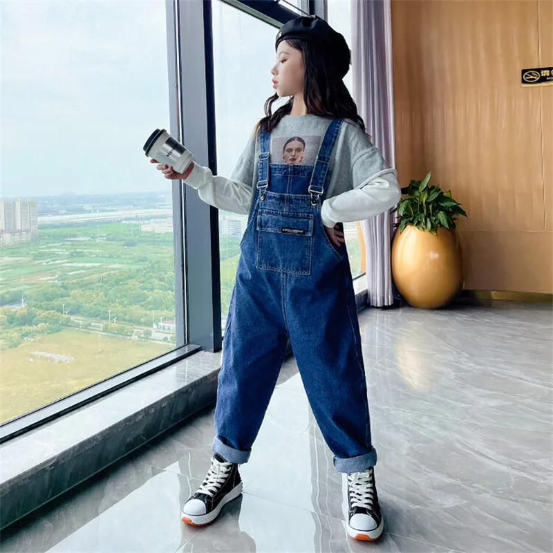 

Early Yang Tong A550 girls' autumn denim overalls 2023 new style fashion CuHK children