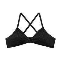 Soutiens-gorge en coton confortables pour femmes, style fin, bralette sans doublure, sexy, coupe triangle en V profond, dos croisé, soutien-gorge de beauté 4