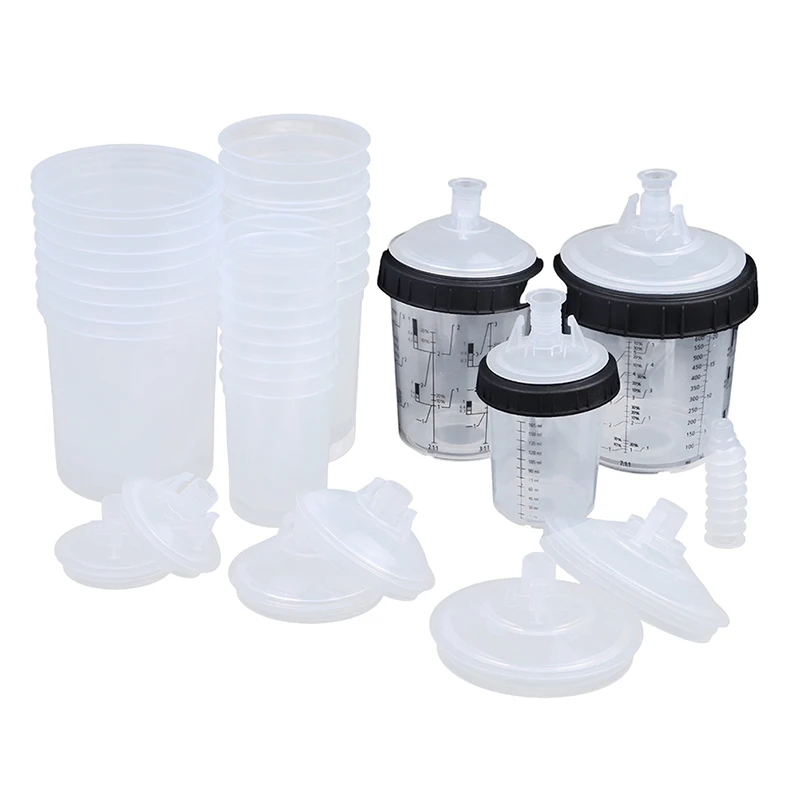 

165/400/600ml Spray Gun Paint Tank Spray Gun Mixing Cup Disposable Quick Measuring Cup For Paint Cars, Furniture, House And More