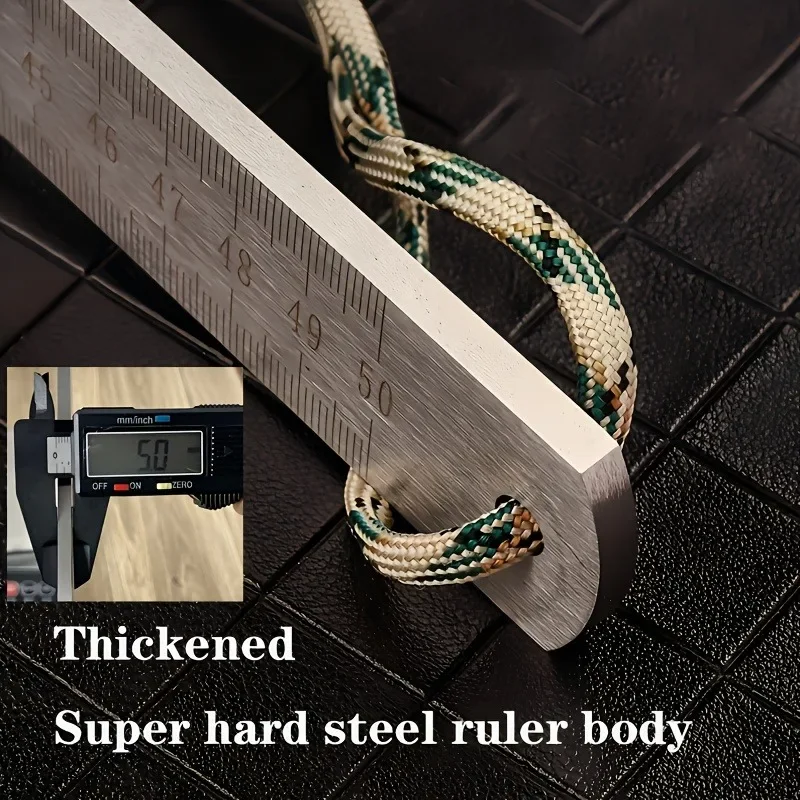 20-Inch Dual-Scale Stainless Steel Ruler Durable Thickened Quenched Steel with Random Lanyard Style Drawing & Measuring stainless steel ruler ruler set drawing ruler metal ruler straight ruler