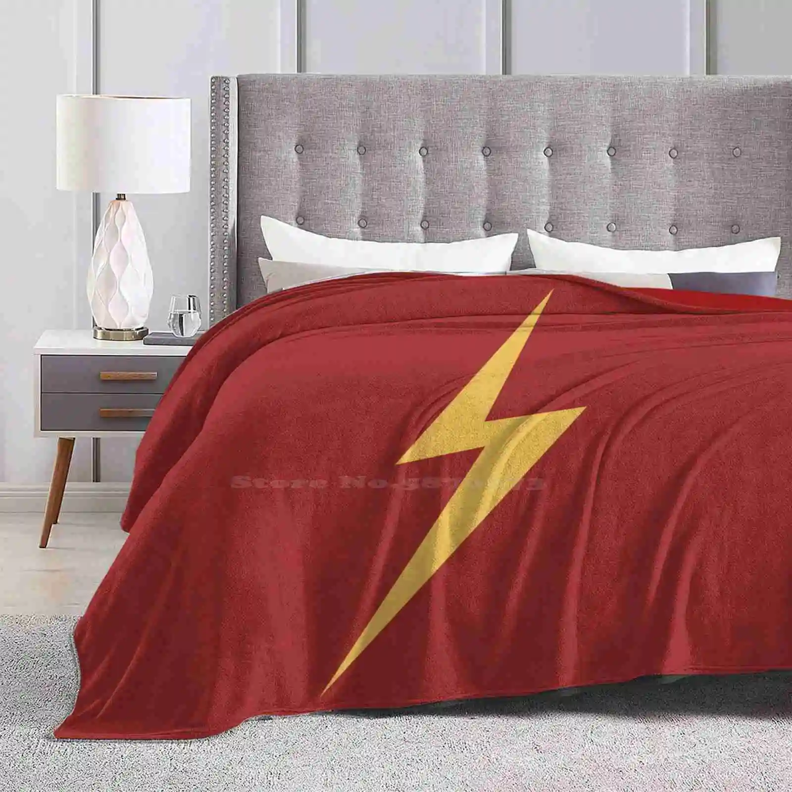 Lightning New Print Novità Fashion Soft Warm Coperta Lightening Bolt Yellow Sky Thunder Red Magic Superhero Power Fun Logo