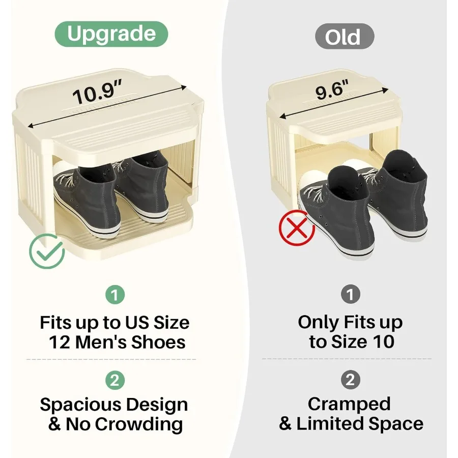 Vertical Shoe Rack: 5 Tiers Stackable Shoe Rack for Closet DIY Free Standing Shoe Organizer Small Shoe Shelf for Small Spaces a
