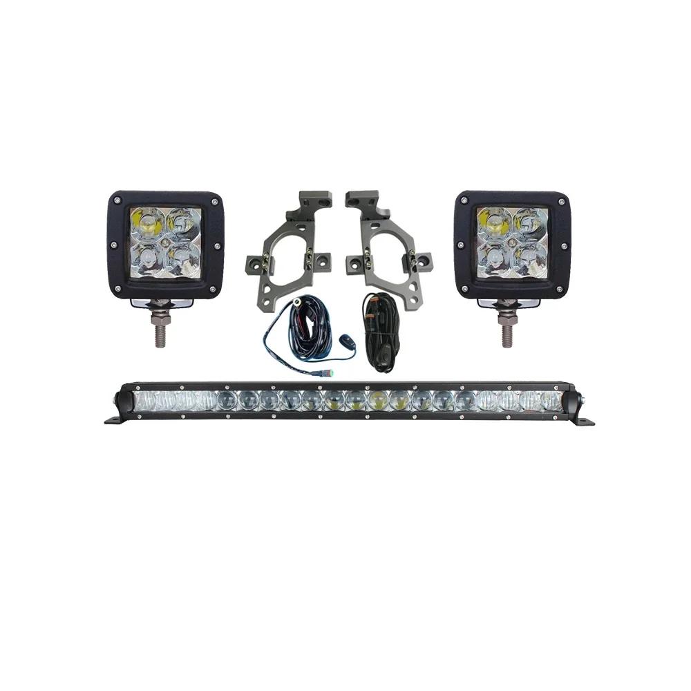 

JL1124 прожектор и прожектор (кронштейн + Led620 + Led20-200w + 001 # + 009 #) для Jeep For wrangler JL 2018 ++ LantSun