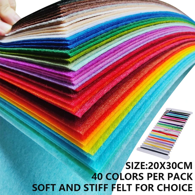 40pcs Felt Fabric Squares Felt Sheets Crafting Felt Fabric