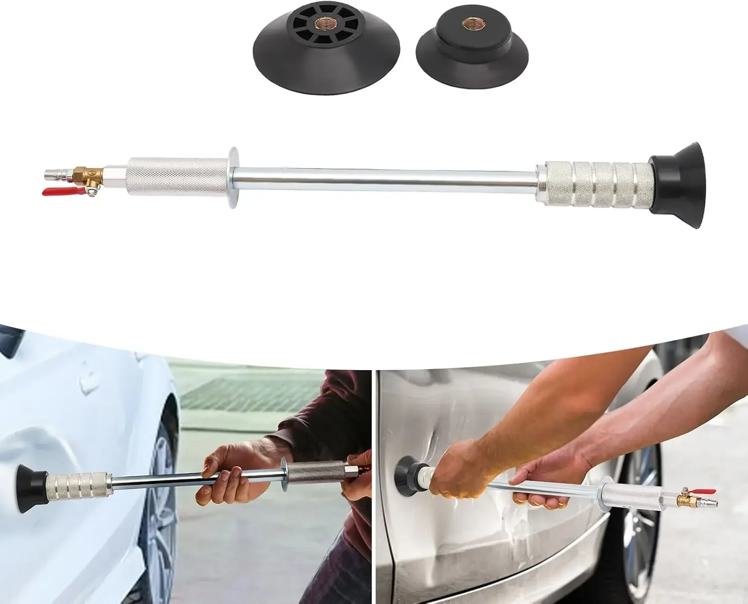 Auto Dent Repair Saugnapf Dent Hammer mit 3 Saugnäpfen, Auto Dent Puller Kit Auto Dent Removal Tool Druckluft Werkzeug Set Werkzeug – Detail 3