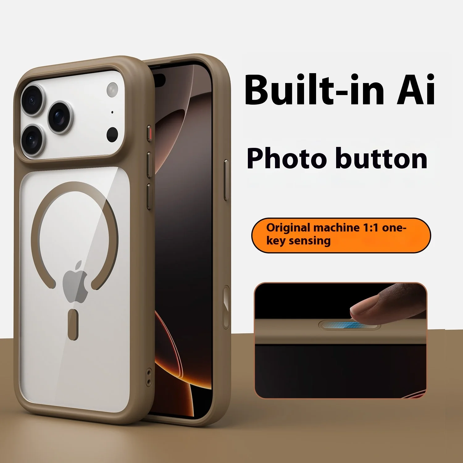 Creative AI Intelligent Camera Button Case with Clear Mixed Armor Magnetic Cover