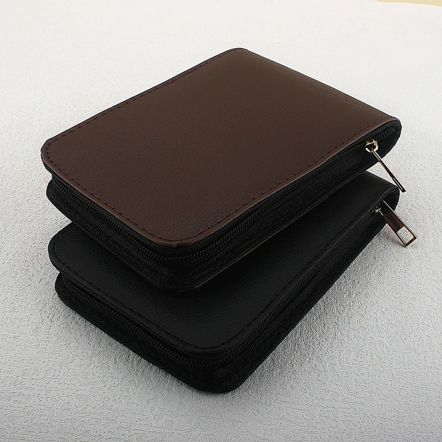 브라운 만년필 케이스 연필 케이스 파우치 가방 PU 가죽 케이스 (12개 펜 수납 가능)