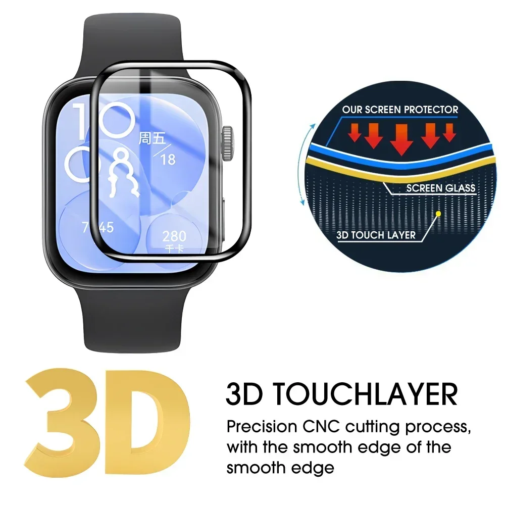Premium 9D Curved Screen Protector Film for Smartwatches - Full Coverage, Pack of 1-4