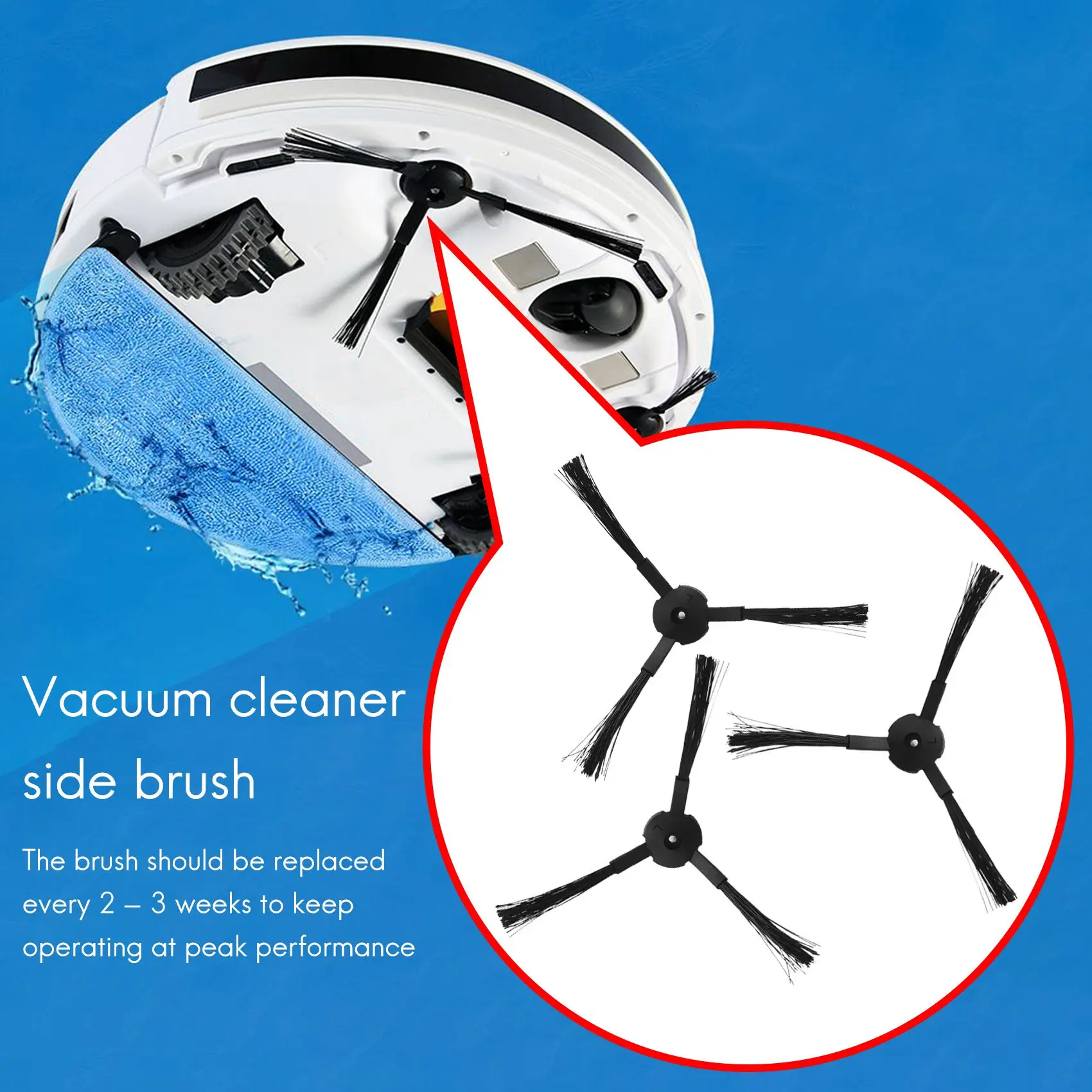 

10-Pack Replacement Side Brush For Ilife V3 V5 A6 A4 A4S Robot Vacuum Cleaner