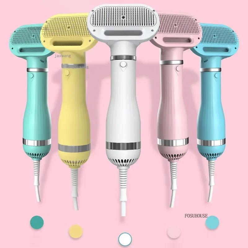 Household 2-in-1 Dogs Dryers Pets Hair Removal Brush Comb Cats Massage Hair Dryer Portable Grooming Bath Blowing Artifact