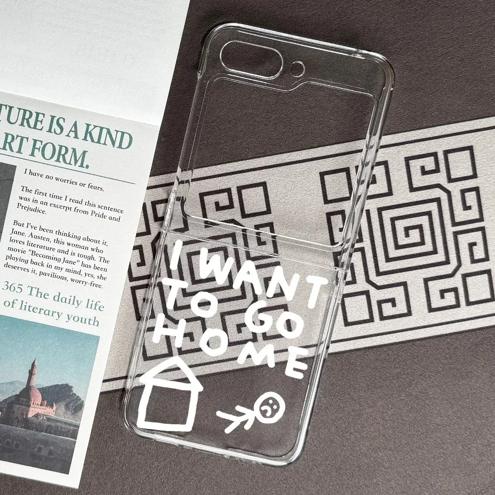 I WANT TO GO HOME' Transparent Patterned Clear Phone Case