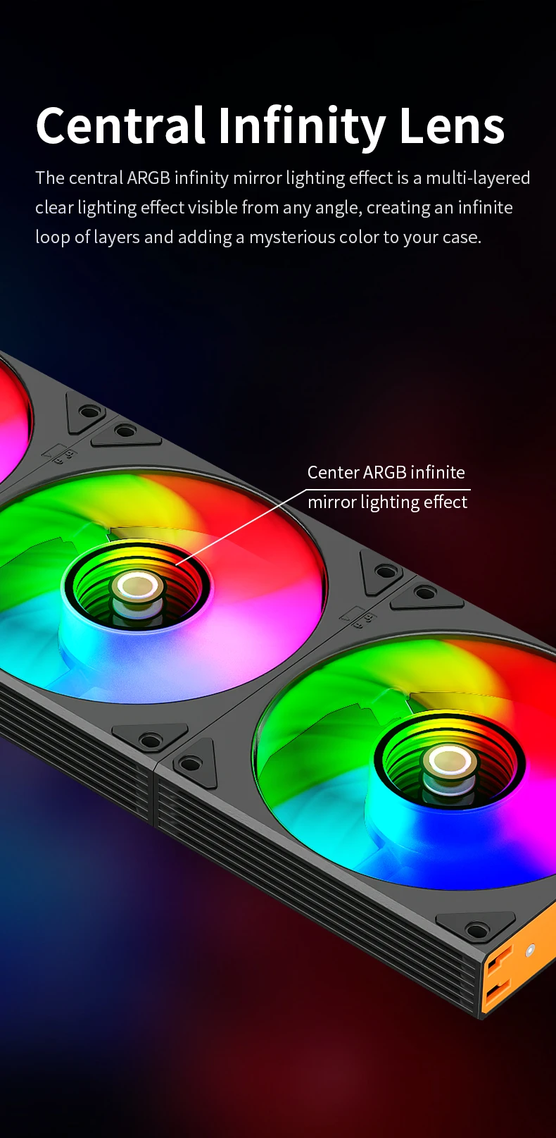 JM-4 Mirror Cycle Light Effect ARGB PC Case Fan 3 IN 1 PC Fan Kit Computer Radia