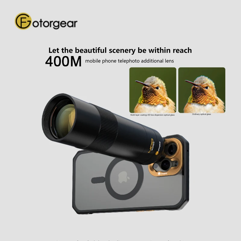 

Fotorgear 400mm Telephoto Lens Professional Photography Shooting Lens For Xiaomi Iphone Huawei Vivo Phone for 17mm Phone Case