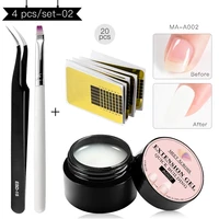 MEET ACROSS 2/4pcs Milk white Extension Nail Gel Set Baby Boomer Quick Building Nail Gel Polish Soak Off UV Nail Art Tools Kits 1