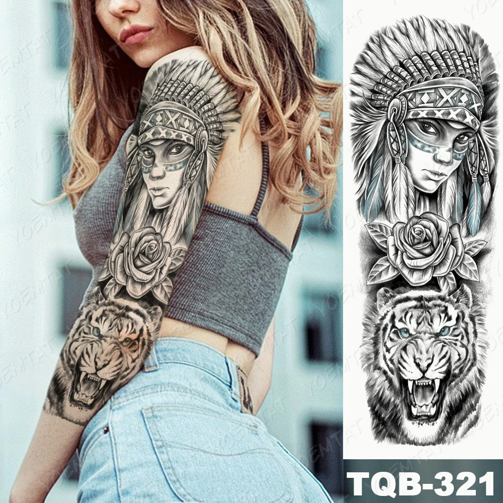 Tattoo uploaded by Tara  ryanashleymalarky portrait woman indian  warrior animal wolf  Tattoodo