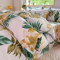Ensemble de housse de couette 3 pièces avec 2 taies d'oreiller, polyester respirant, lavable en machine, fermeture à glissière 4