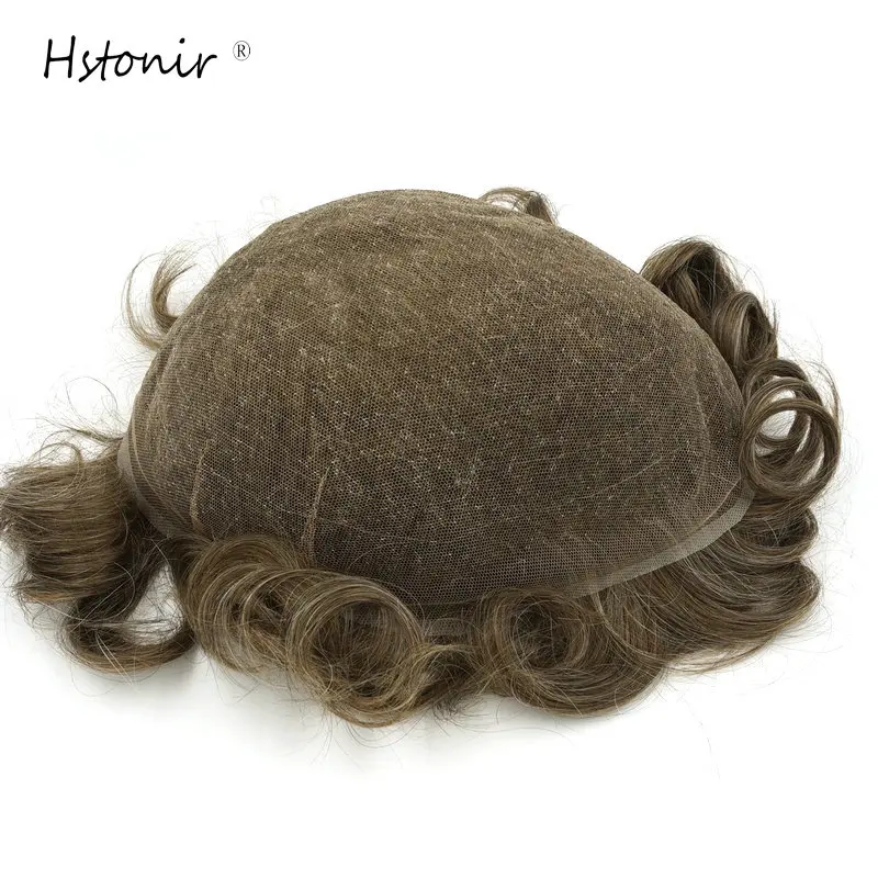 

Hstonir Toupee for Men Swiss Lace Wig Indian Remy Hair Human Hair Real Hairpiece Pelucas Humano Male Wig Protesis Capilares H074