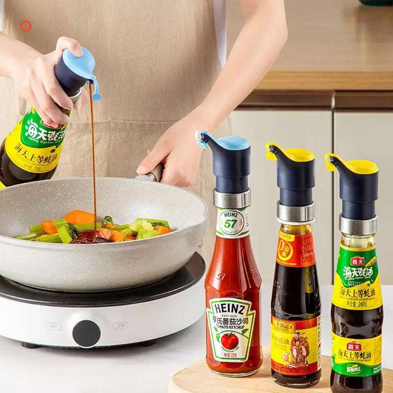 Universal Tightly Seal Dispenser Oyster Sauce Bottle Pump Dispenser Oyster Sauce Bottle Pressure Nozzle Pump kitchen Gadgets