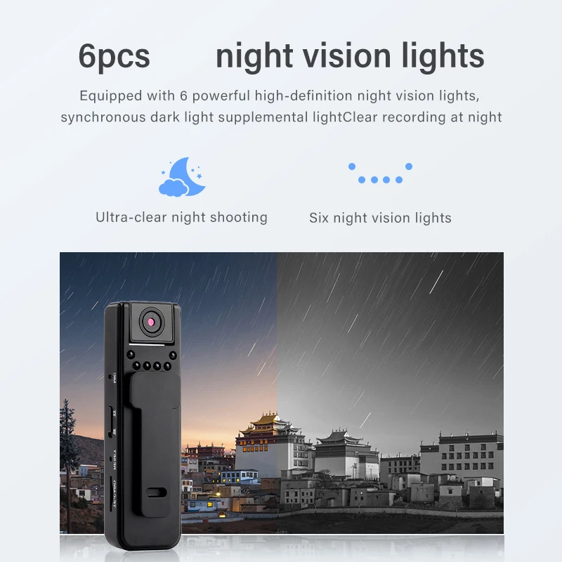 1080P Body Mini Camera Portable Small Digital Video Recorder For BodyCam Infrared For Night Vision Miniature-Camcorder Security